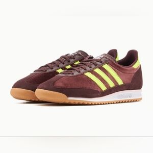 adidas Maroon and Neon Green Athletic Shoes